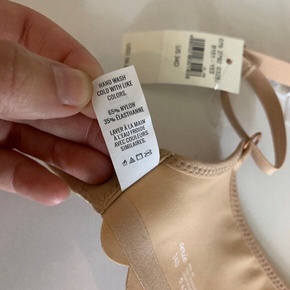 Aerie Bra Womens 34D Sand Real Me Full Coverage Unlined Scalloped Trim Underwire - Picture 11 of 16